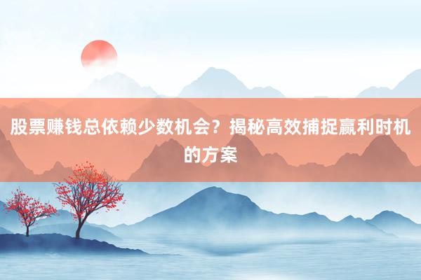 股票赚钱总依赖少数机会？揭秘高效捕捉赢利时机的方案