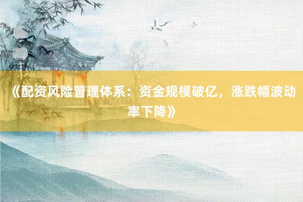 《配资风险管理体系：资金规模破亿，涨跌幅波动率下降》