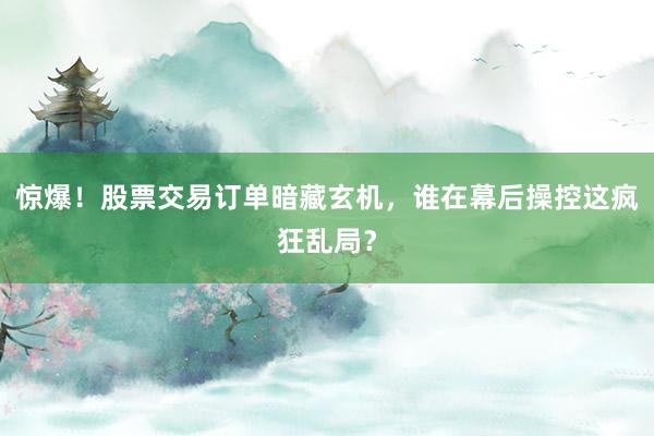 惊爆！股票交易订单暗藏玄机，谁在幕后操控这疯狂乱局？