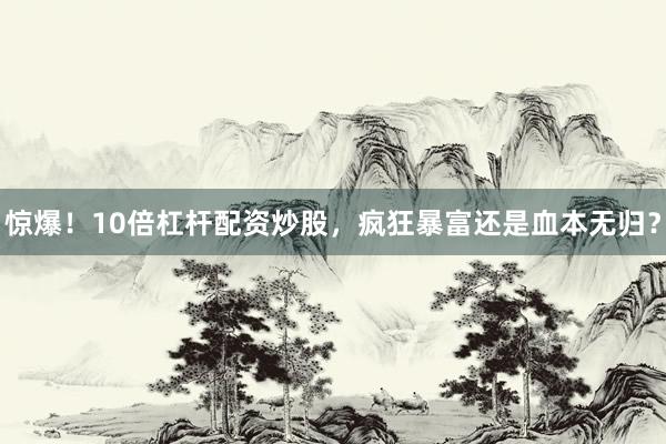 惊爆！10倍杠杆配资炒股，疯狂暴富还是血本无归？