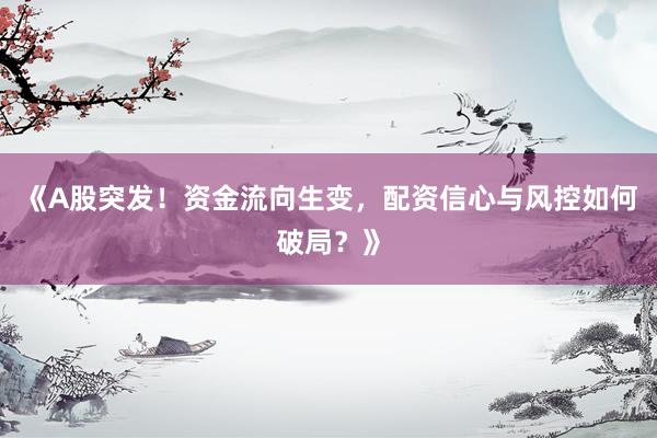 《A股突发！资金流向生变，配资信心与风控如何破局？》