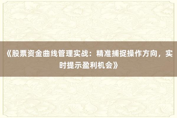 《股票资金曲线管理实战：精准捕捉操作方向，实时提示盈利机会》