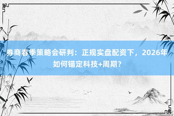 券商春季策略会研判：正规实盘配资下，2026年如何锚定科技+周期？