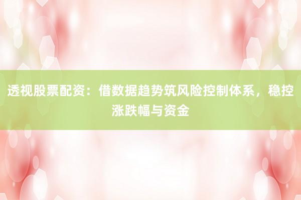 透视股票配资：借数据趋势筑风险控制体系，稳控涨跌幅与资金
