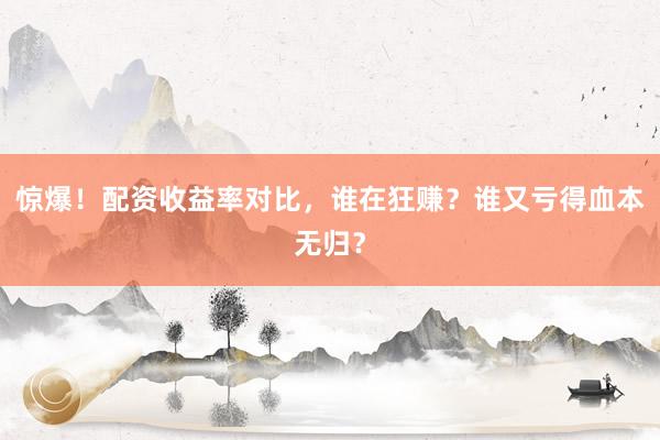 惊爆！配资收益率对比，谁在狂赚？谁又亏得血本无归？